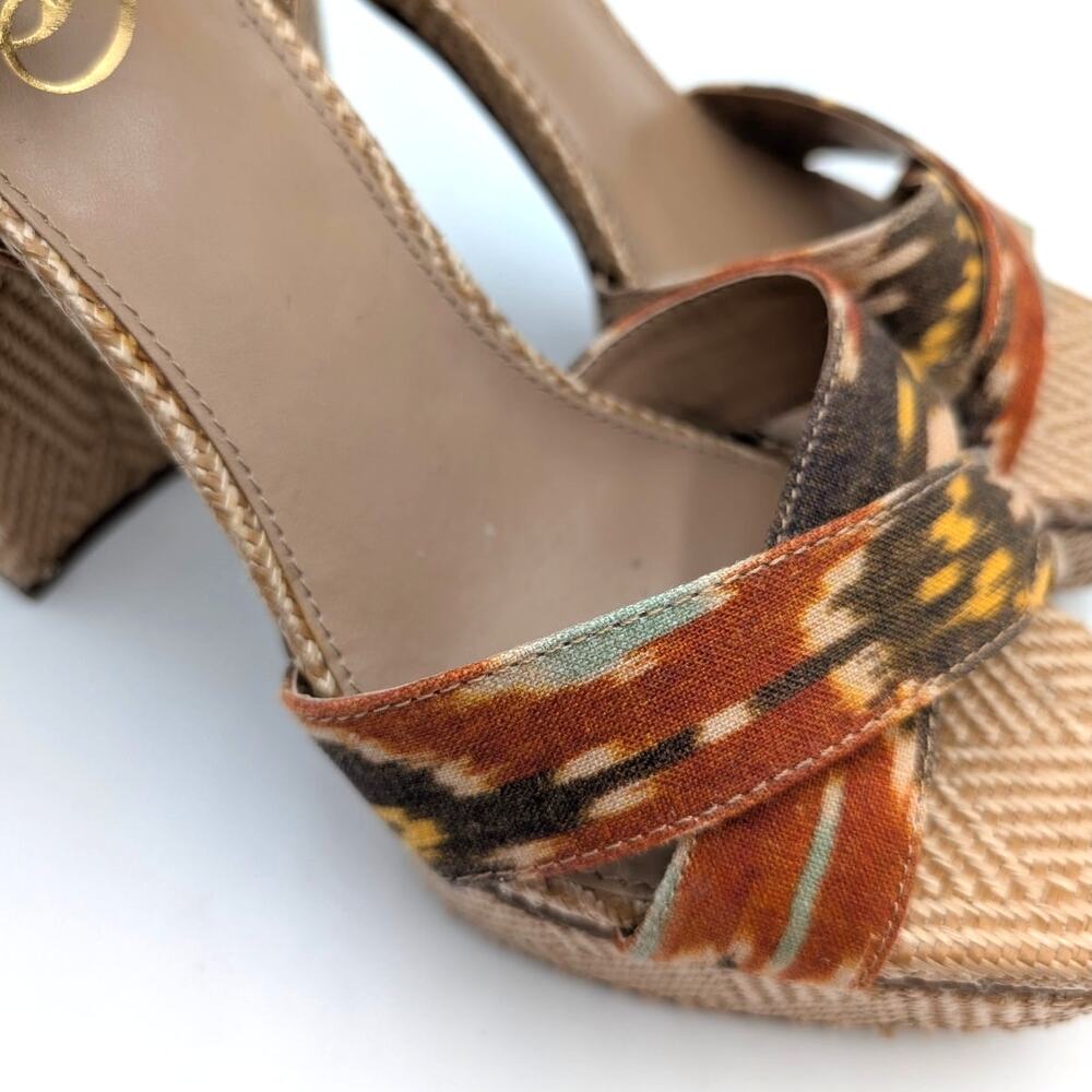 Sam Edelman Nolita Ankle Strap Platform Sandals Women's Orange/Multi Size US8M - Picture 11 of 14